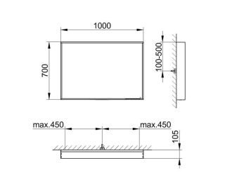 Зеркало Keuco Plan 33098303000 лакированный алюминий белый
